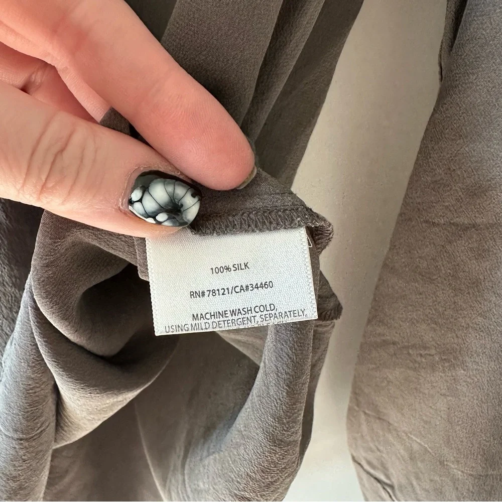 Eileen Fisher • Popover Roll Tab Silk Blouse - Picture 6 of 6